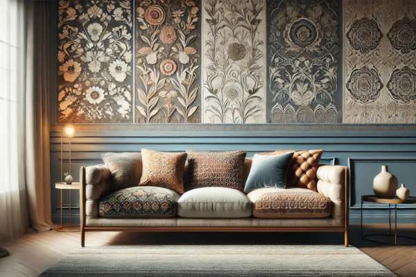 Patterns and Textures  With Brown Leather Sofa